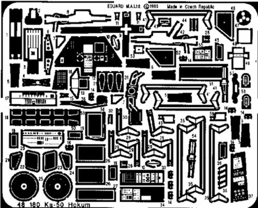 Eduard 48180 Etched Aircraft Detailling Set 1:48 Kamov Ka-50 Hokum