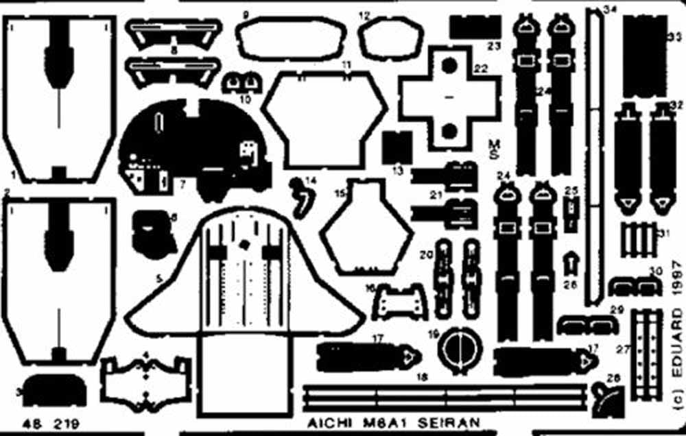 Eduard 48219 Etched Aircraft Detailling Set 1:48 Aichi M6A1 Seiran