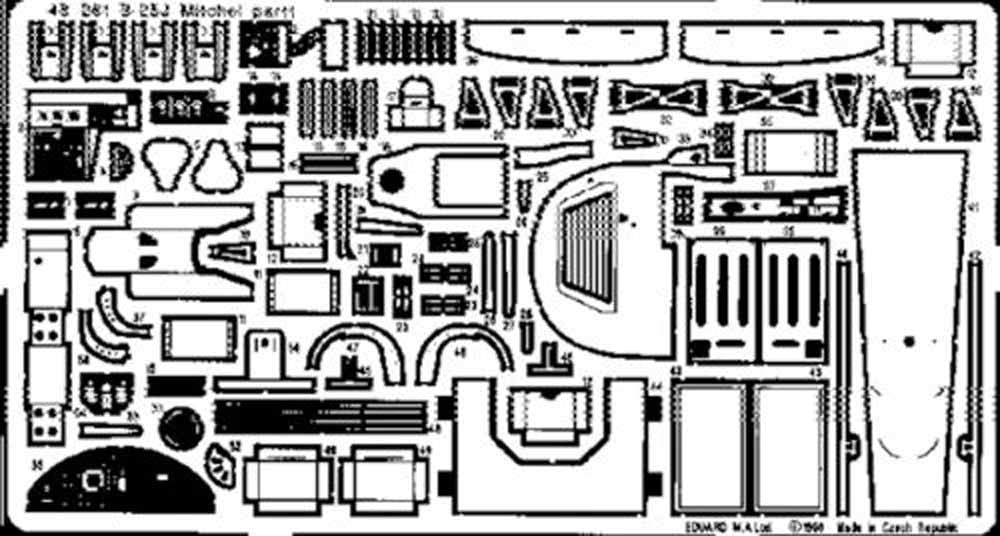 Eduard 48261 Etched Aircraft Detailling Set 1:48 North-American B-25J Mitchell