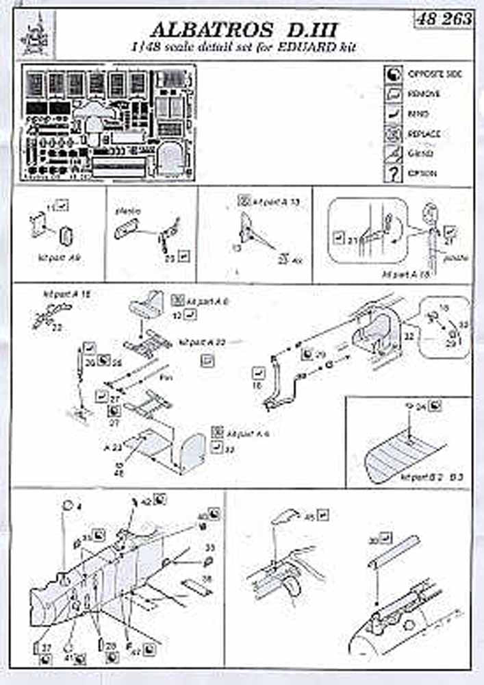 Eduard 48263 Etched Aircraft Detailling Set 1:48 Albatros D.III