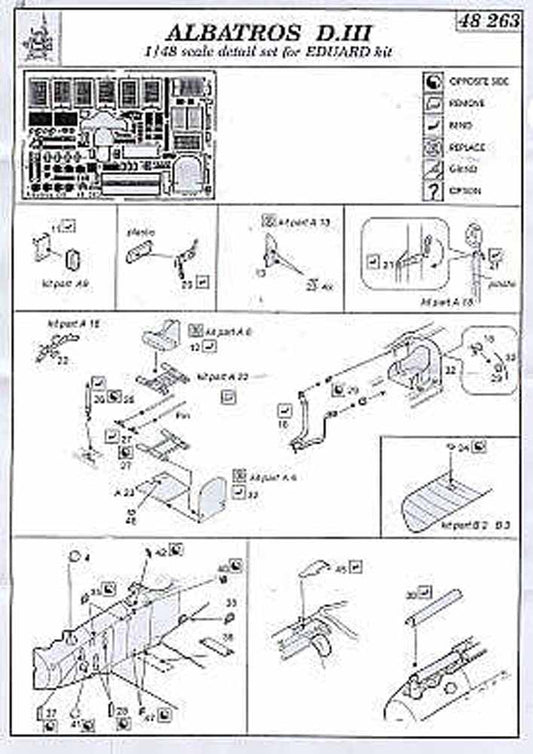 Eduard 48263 Etched Aircraft Detailling Set 1:48 Albatros D.III