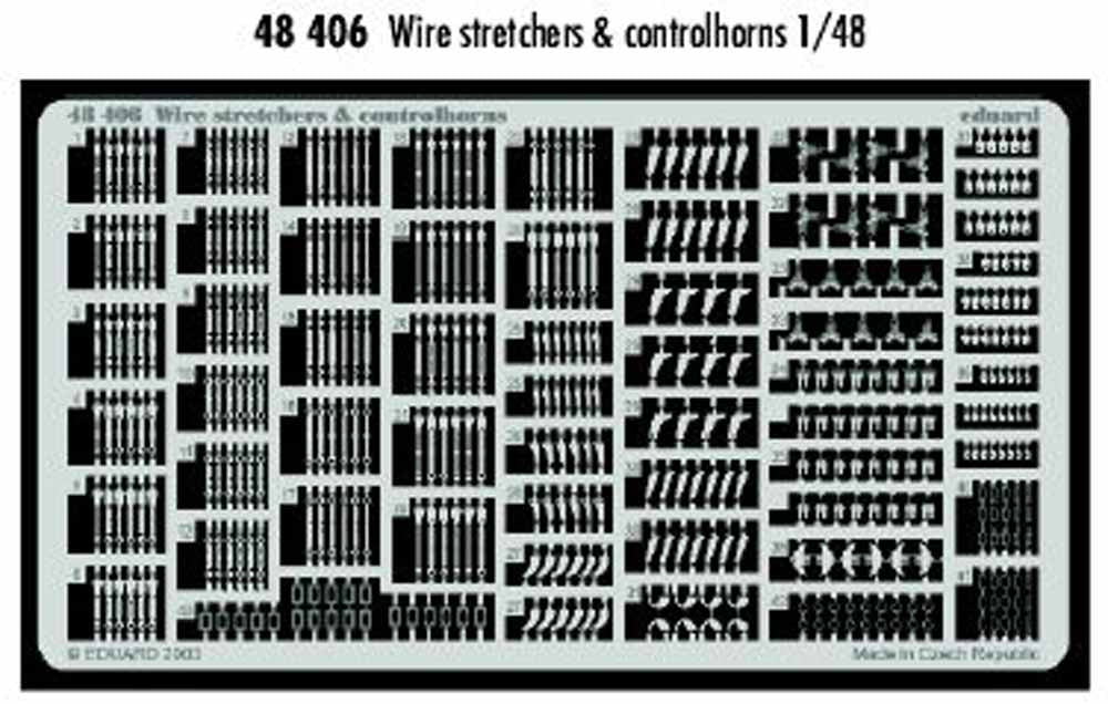Eduard 48406 Etched Aircraft Detailling Set 1:48 Wire stretchers and control hor