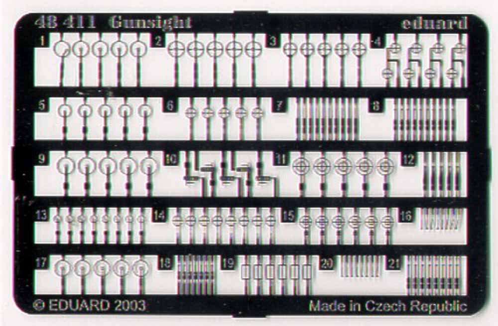 Eduard 48411 Etched Aircraft Detailling Set 1:48 Gunsights assorted