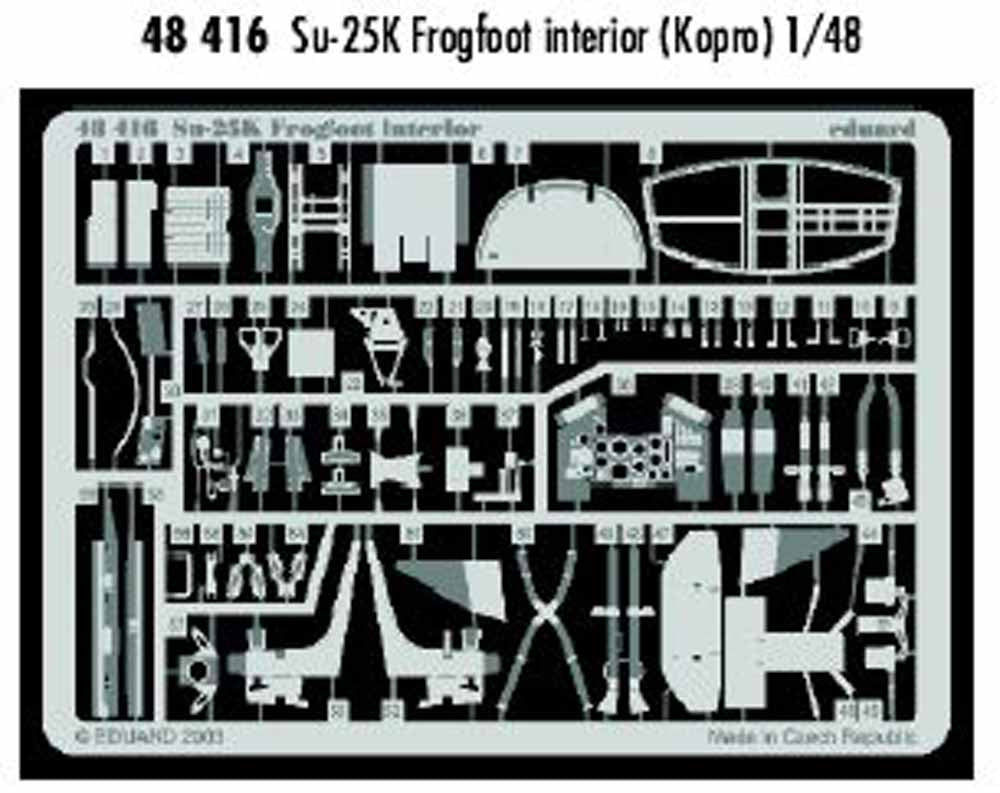 Eduard 48416 Etched Aircraft Detailling Set 1:48 Sukhoi Su-25K Frogfoot interior
