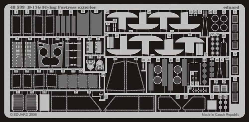 Eduard 48533 Etched Aircraft Detailling Set 1:48 Boeing B-17G Flying Fortress ex