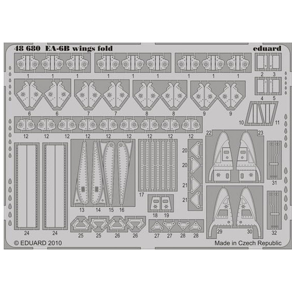 Eduard 48680 Etched Aircraft Detailling Set 1:48 Grumman EA-6B Prowler wing fold