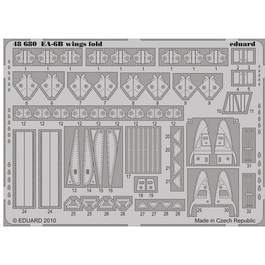 Eduard 48680 Etched Aircraft Detailling Set 1:48 Grumman EA-6B Prowler wing fold
