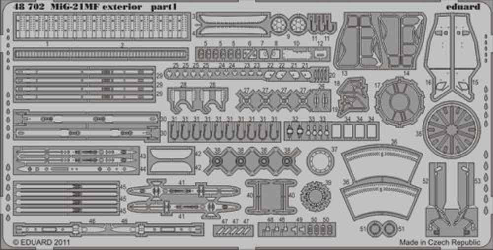 Eduard 48702 Etched Aircraft Detailling Set 1:48 Mikoyan MiG-21MF exterior