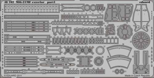 Eduard 48702 Etched Aircraft Detailling Set 1:48 Mikoyan MiG-21MF exterior
