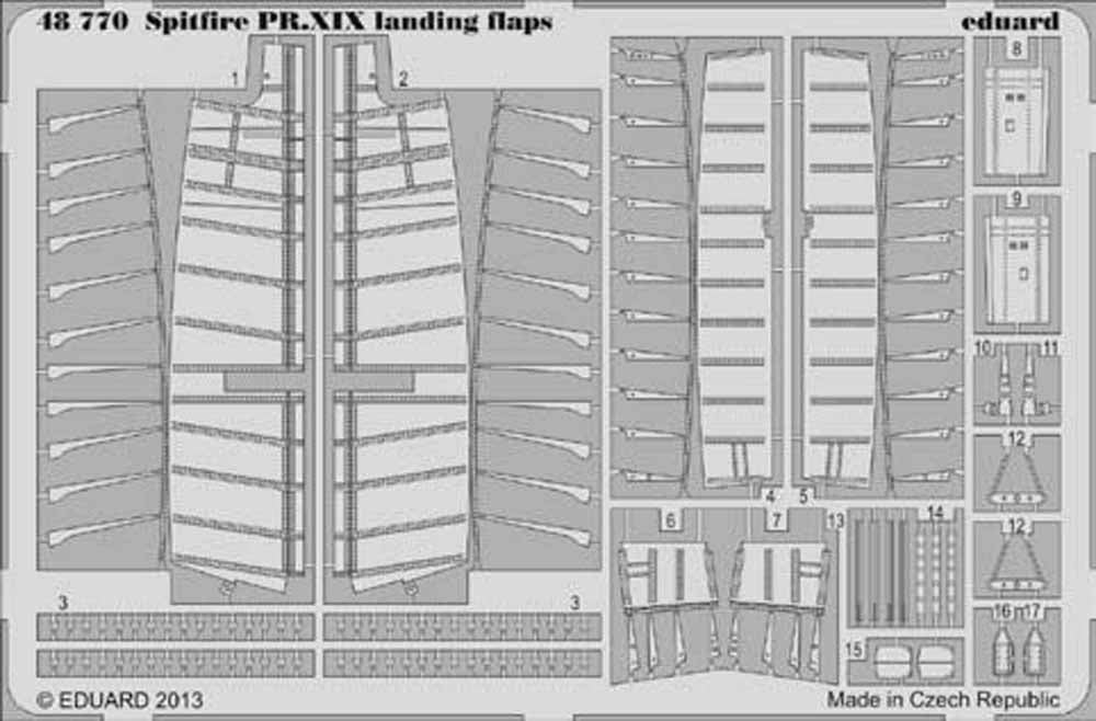 Eduard 48770 Etched Aircraft Detailling Set 1:48 Supermarine Spitfire PR Mk.XIX