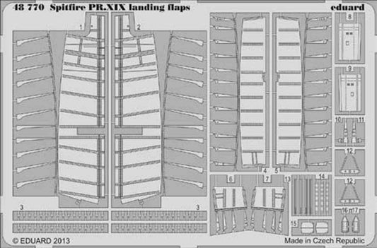 Eduard 48770 Etched Aircraft Detailling Set 1:48 Supermarine Spitfire PR Mk.XIX