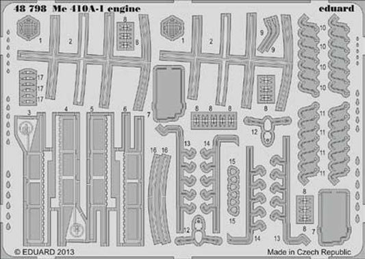 Eduard 48798 Etched Aircraft Detailling Set 1:48 Messerschmitt Me-410A-1 engine