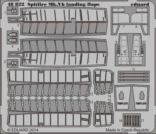 Eduard 48822 Etched Aircraft Detailling Set 1:48 Supermarine Spitfire Mk.V landi