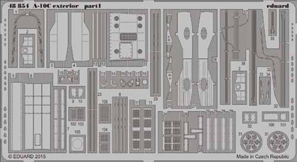 Eduard 48854 Etched Aircraft Detailling Set 1:48 Fairchild A-10C exterior
