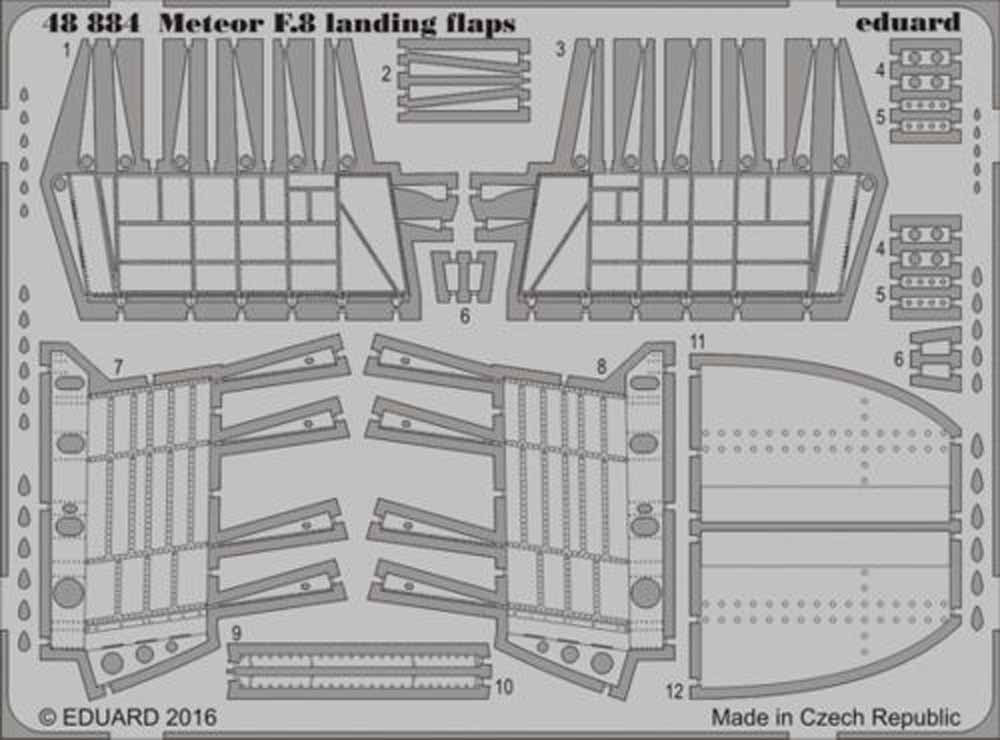 Eduard 48884 Etched Aircraft Detailling Set 1:48 Gloster Meteor F.8 landing flap