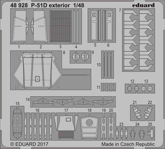 Eduard 48928 Etched Aircraft Detailling Set 1:48 North-American P-51D Mustang