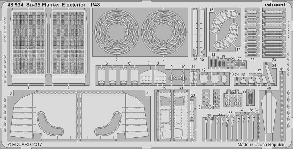 Eduard 48934 Etched Aircraft Detailling Set 1:48 Sukhoi Su-35 Flanker E exterior