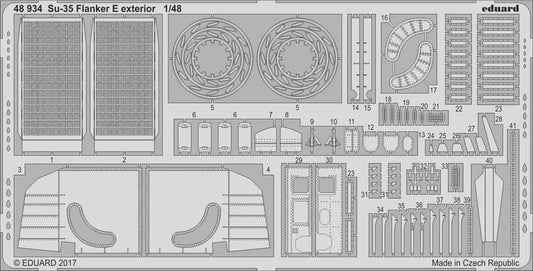 Eduard 48934 Etched Aircraft Detailling Set 1:48 Sukhoi Su-35 Flanker E exterior