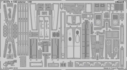 Eduard 48970 Etched Aircraft Detailling Set 1:48 Grumman F-14D Tomcat exterior