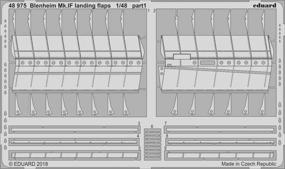 Eduard 48975 Etched Aircraft Detailling Set 1:48 Bristol Blenheim Mk.IF landing