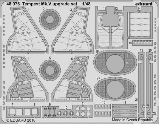 Eduard 48976 Etched Aircraft Detailling Set 1:48 Hawker Tempest Mk.V upgrade set
