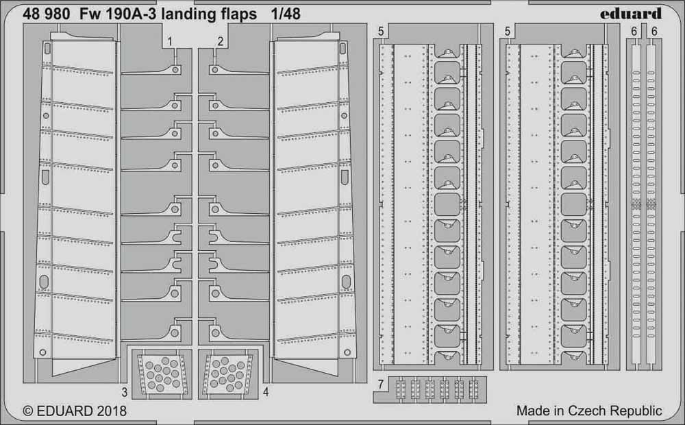 Eduard 48980 Etched Aircraft Detailling Set 1:48 Focke-Wulf Fw-190A-3 landing fl