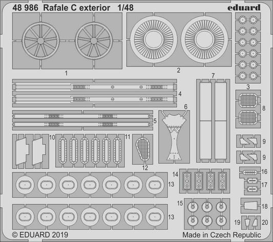Eduard 48986 Etched Aircraft Detailling Set 1:48 Dassault Rafale C exterior