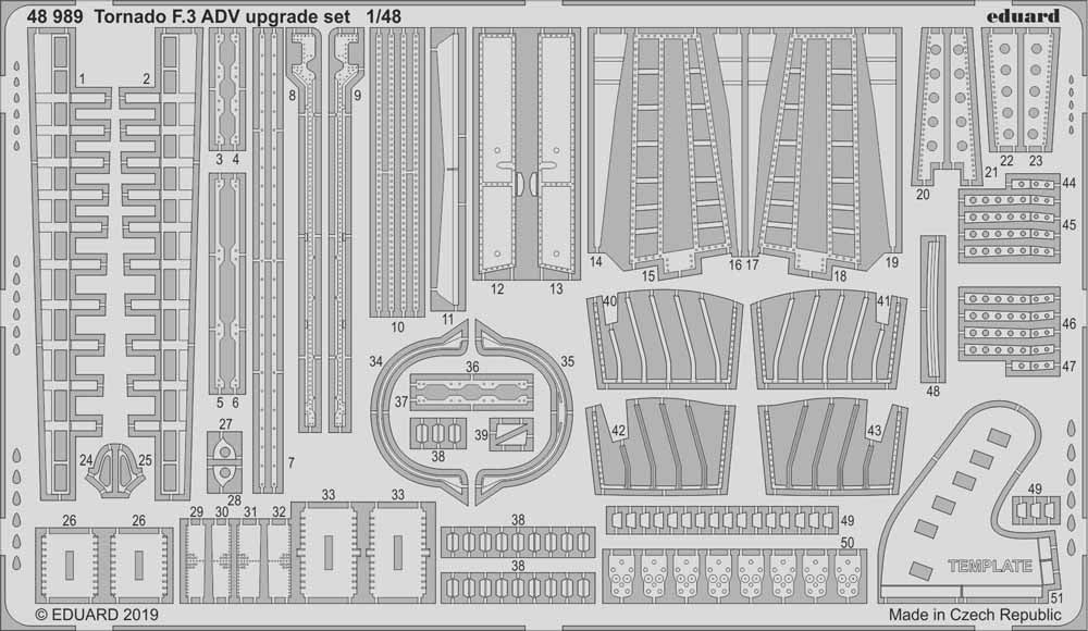 Eduard 48989 Etched Aircraft Detailling Set 1:48 Panavia Tornado F.3 ADV upgrade