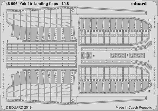 Eduard 48996 Etched Aircraft Detailling Set 1:48 Yakolev Yak-1B landing flaps