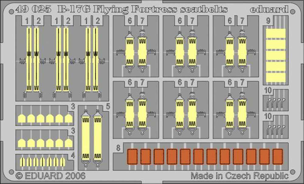 Eduard 49025 Etched Aircraft Detailling Set 1:48 Boeing B-17G Flying Fortress se
