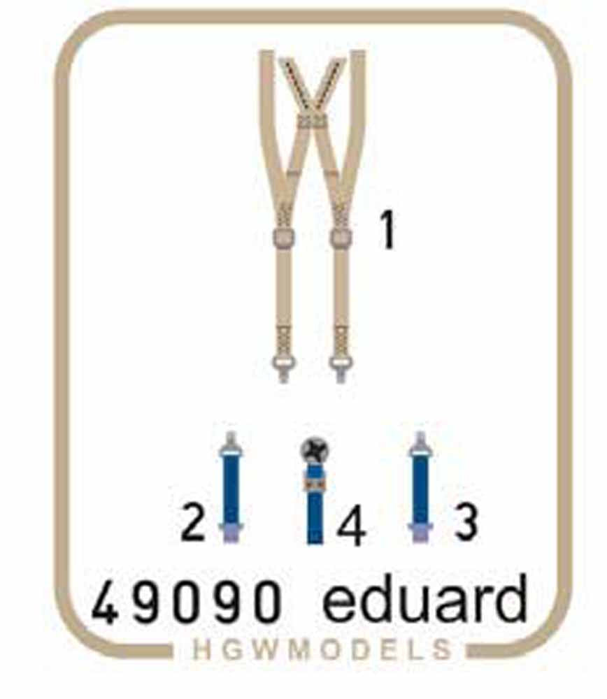 Eduard 49090 Etched Aircraft Detailling Set 1:48 Dassault Mirage IIIC seatbelts
