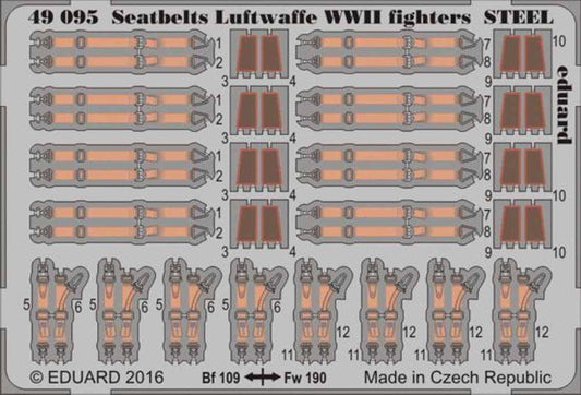 Eduard 49095 Etched Aircraft Detailling Set 1:48 seatbelts Luftwaffe WWII fighte