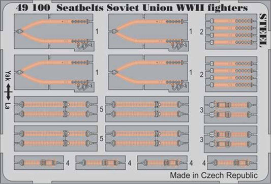 Eduard 49100 Etched Aircraft Detailling Set 1:48 seatbelts Soviet Union WWII fig