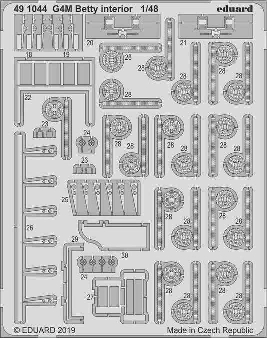 Eduard 491044 Etched Aircraft Detailling Set 1:48 Mitsubishi G4M1 Betty interior
