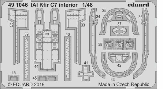 Eduard 491046 Etched Aircraft Detailling Set 1:48 IAI-2/C-7 Kfir interior