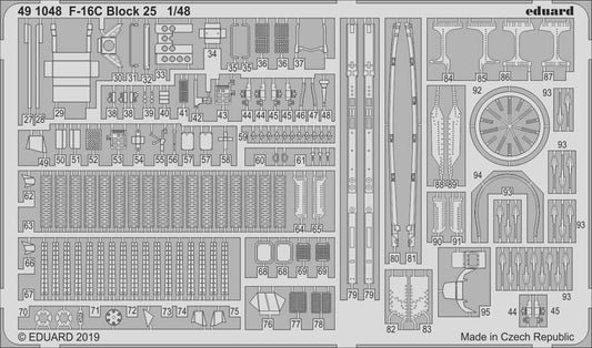 Eduard 491048 Etched Aircraft Detailling Set 1:48 Lockheed-Martin F-16C Block 25