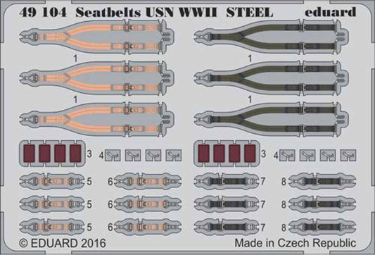 Eduard 49104 Etched Aircraft Detailling Set 1:48 seatbelts USN WWII fighters Ste