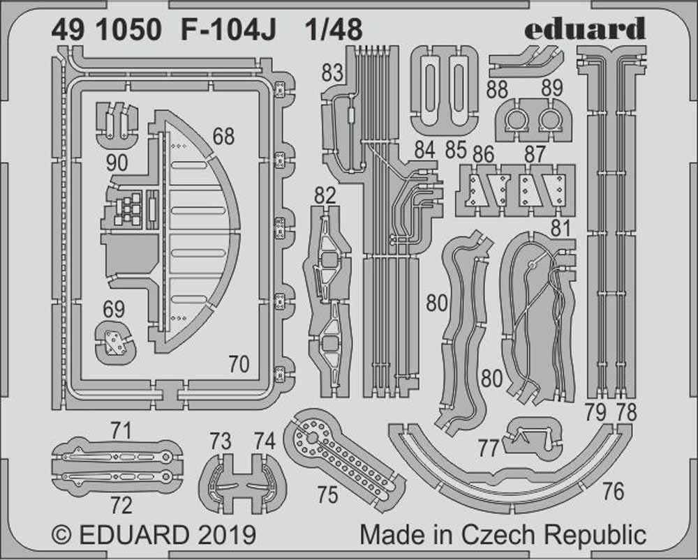 Eduard 491050 Etched Aircraft Detailling Set 1:48 Lockheed F-104J Starfighter