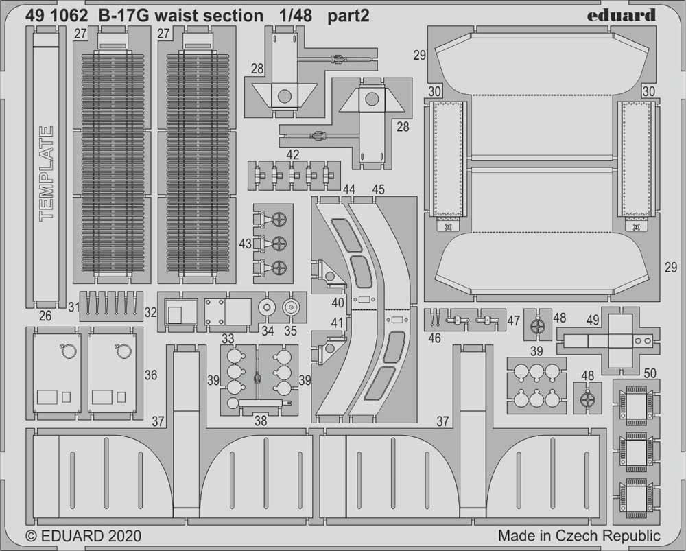 Eduard 491062 Etched Aircraft Detailling Set 1:48 Boeing B-17G Flying Fortress w