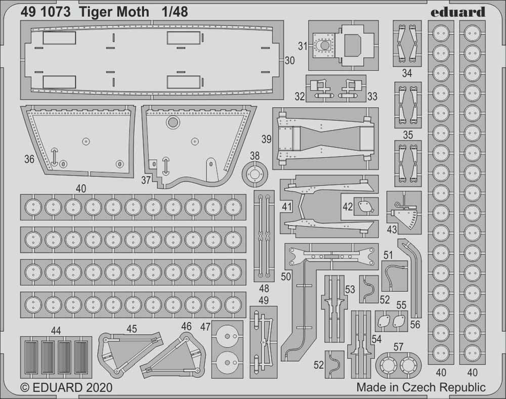 Eduard 491073 Etched Aircraft Detailling Set 1:48 De Havilland DH.82a Tiger Moth