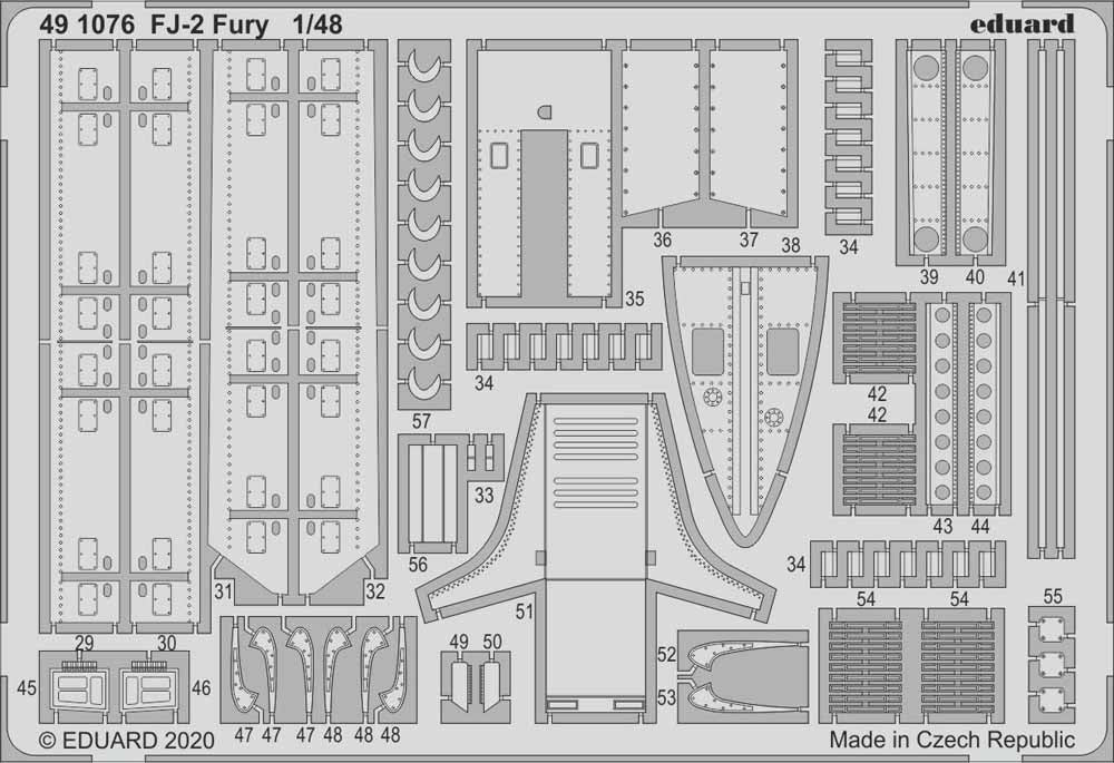 Eduard 491076 Etched Aircraft Detailling Set 1:48 North-American FJ-2 Fury