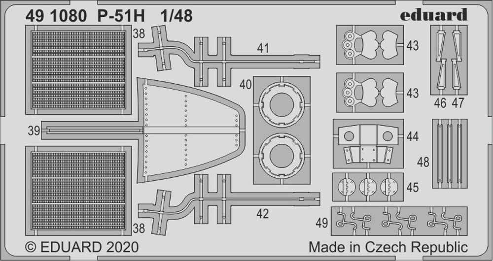 Eduard 491080 Etched Aircraft Detailling Set 1:48 North-American P-51H Mustang