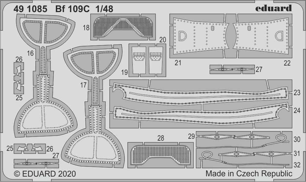Eduard 491085 Etched Aircraft Detailling Set 1:48 Messerschmitt Bf-109C