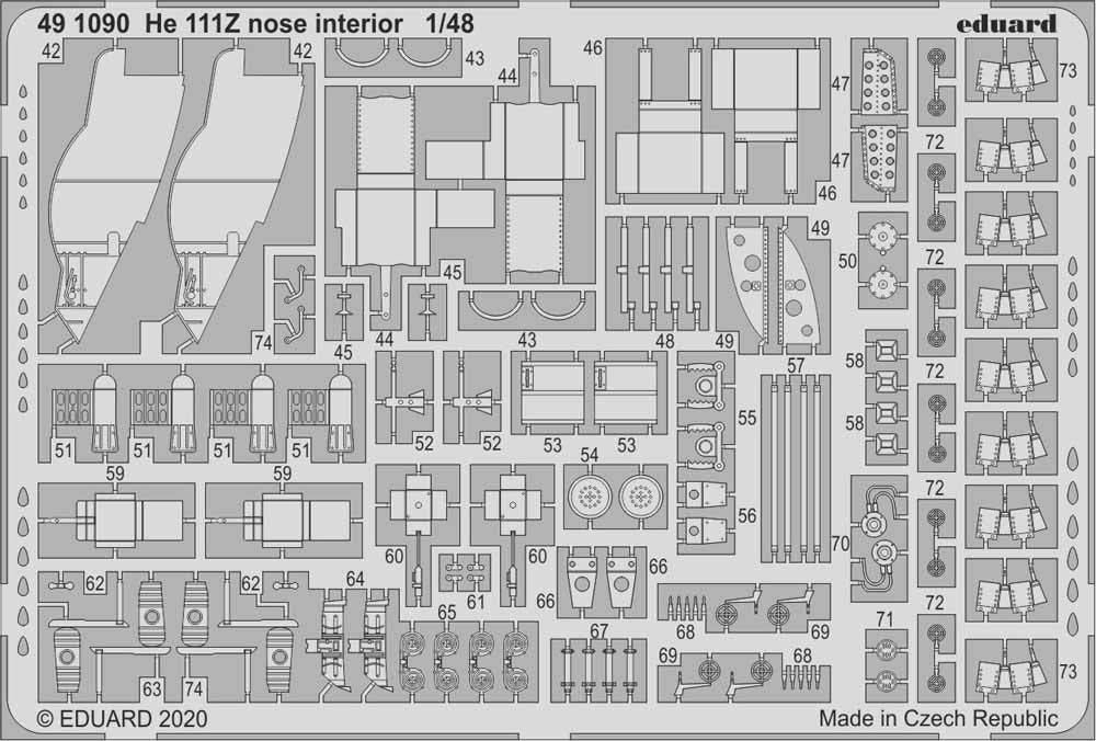 Eduard 491090 Etched Aircraft Detailling Set 1:48 Heinkel He-111Z 'Zwilling' nos