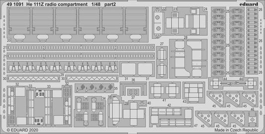 Eduard 491091 Etched Aircraft Detailling Set 1:48 Heinkel He-111Z 'Zwilling' rad
