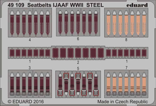 Eduard 49109 Etched Aircraft Detailling Set 1:48 seatbelts IJAAF WWII Steel