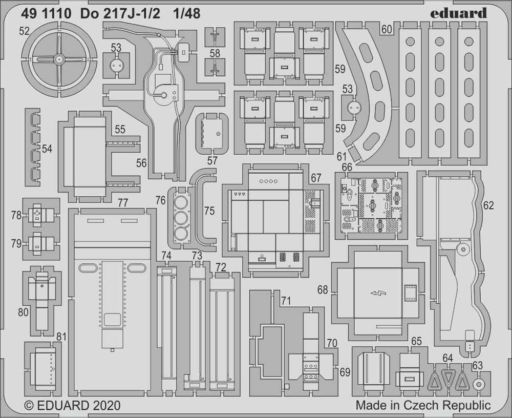 Eduard 491110 Etched Aircraft Detailling Set 1:48 Dornier Do-217J-1