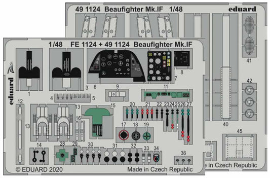 Eduard 491124 Etched Aircraft Detailling Set 1:48 Brristol Beaufighter Mk.IF