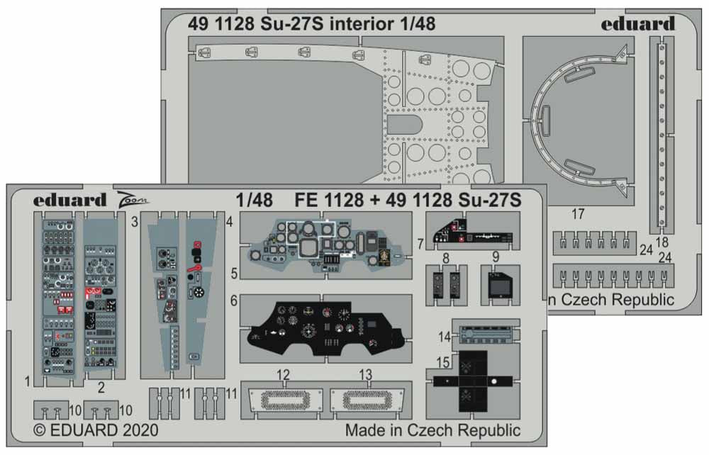 Eduard 491128 Etched Aircraft Detailling Set 1:48 Sukhoi Su-27S interior