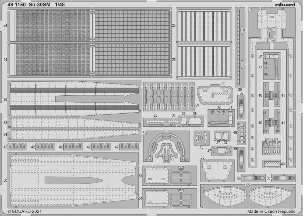 Eduard 491150 Etched Aircraft Detailling Set 1:48 Sukhoi Su-30SM